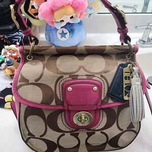 Coach Brown and Pink Signature Bag